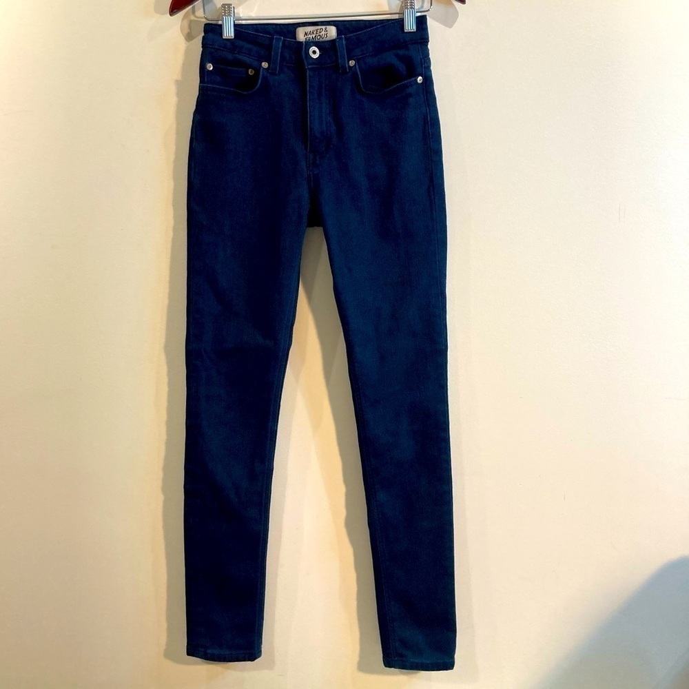 NAKED & FAMOUS Sz 2-4 Thick Fleece Like Interior Fabric Skinny Jeans